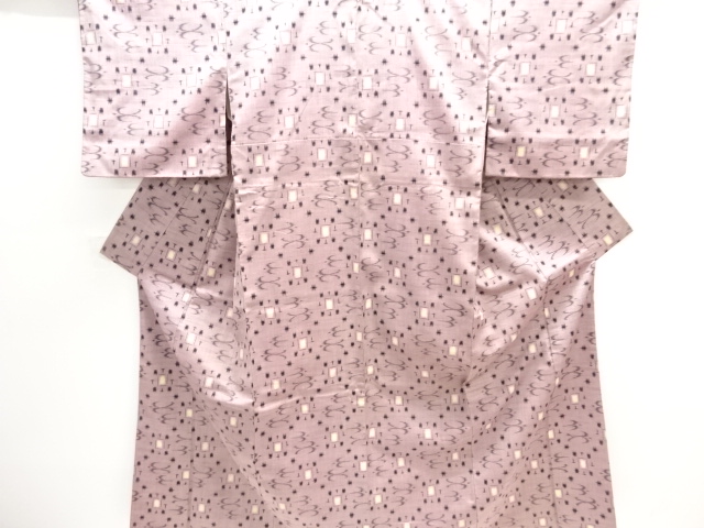 JAPANESE KIMONO / ANTIQUE KIMONO / SILK / TSUMUGI / WOVEN KASURI PATTERN